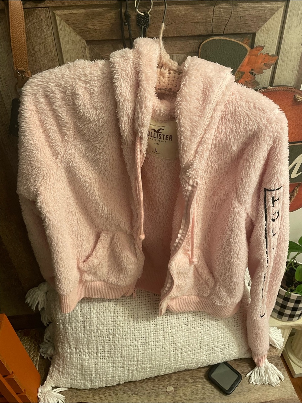 Hollister pink jacket Large❤️❤️❤️